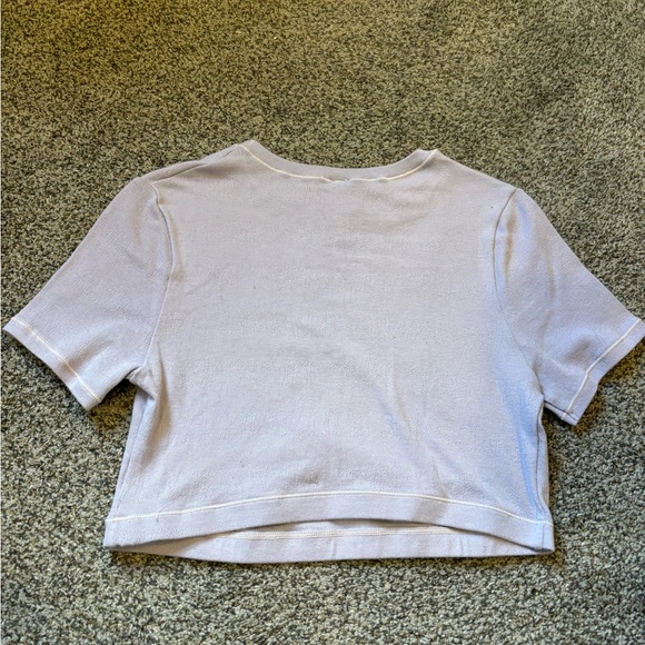 Skims Logo Pointelle Cropped Tee - Picture 1 of 3